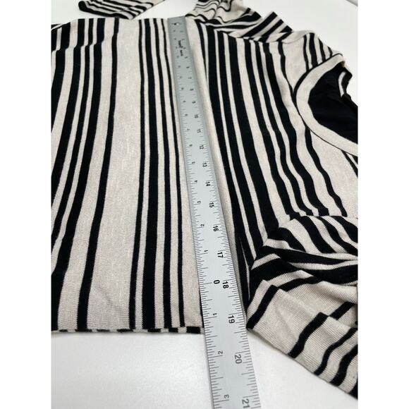 Apt 9 Striped Long Sleeve Crew Neck Layered Tunic Blouse Black Light Grey Size L - Picture 9 of 10